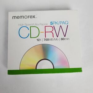 memorex High Speed 5PK CD-RW 12X | 700MB/Mo | 80min